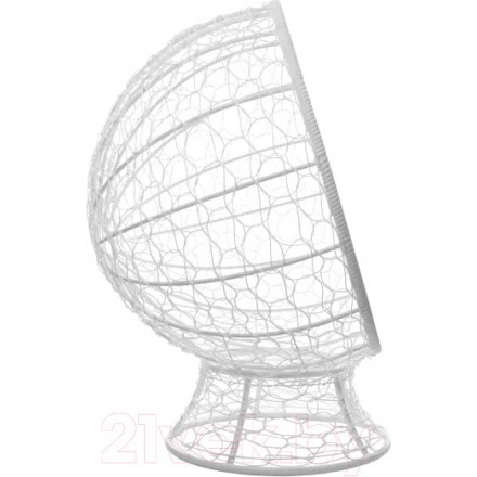 Кресло садовое M-Group Кокос на подставке / 11590109 (белый ротанг/серая подушка) Кресло садовое M-Group Кокос на подставке / 11590109 (белый ротанг/серая подушка)