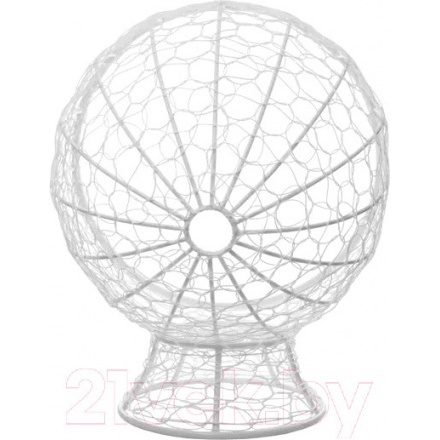 Кресло садовое M-Group Кокос на подставке / 11590109 (белый ротанг/серая подушка) Кресло садовое M-Group Кокос на подставке / 11590109 (белый ротанг/серая подушка)