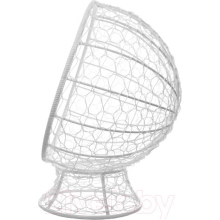 Кресло садовое M-Group Кокос на подставке / 11590109 (белый ротанг/серая подушка) Кресло садовое M-Group Кокос на подставке / 11590109 (белый ротанг/серая подушка)