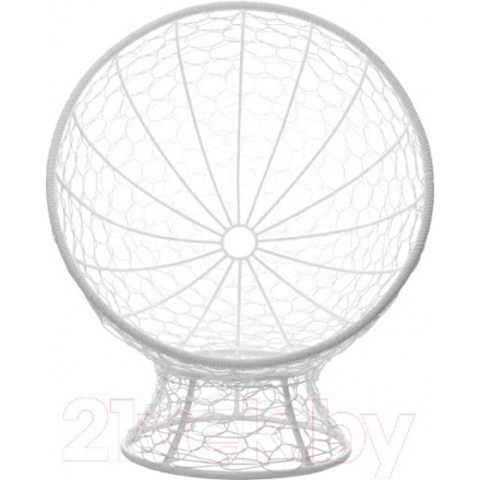 Кресло садовое M-Group Кокос на подставке / 11590109 (белый ротанг/серая подушка) Кресло садовое M-Group Кокос на подставке / 11590109 (белый ротанг/серая подушка)