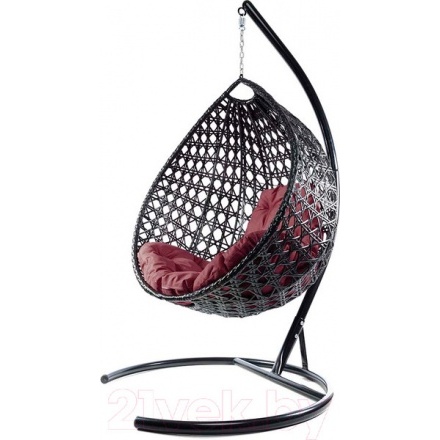 Кресло подвесное M-Group Капля Люкс / 11030402 (черный ротанг/бордовая подушка) Кресло подвесное M-Group Капля Люкс / 11030402 (черный ротанг/бордовая подушка)