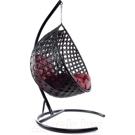 Кресло подвесное M-Group Капля Люкс / 11030402 (черный ротанг/бордовая подушка) Кресло подвесное M-Group Капля Люкс / 11030402 (черный ротанг/бордовая подушка)