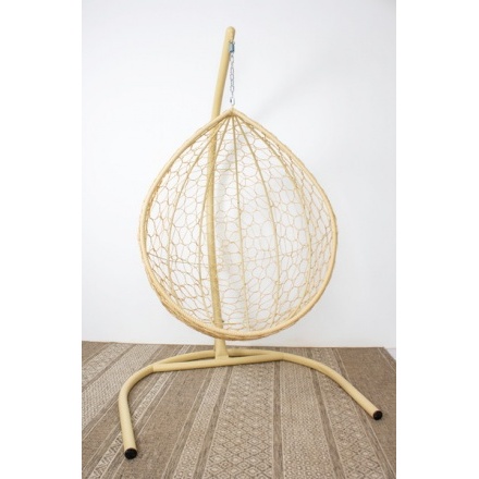 Кресло подвесное M-Group Капля / 11020508 (бежевый ротанг/розовая подушка) Кресло подвесное M-Group Капля / 11020508 (бежевый ротанг/розовая подушка)