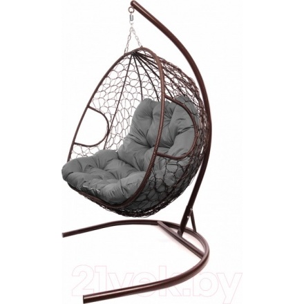 Кресло подвесное M-Group Для двоих / 11450209 (коричневый ротанг/серая подушка) Кресло подвесное M-Group Для двоих / 11450209 (коричневый ротанг/серая подушка)