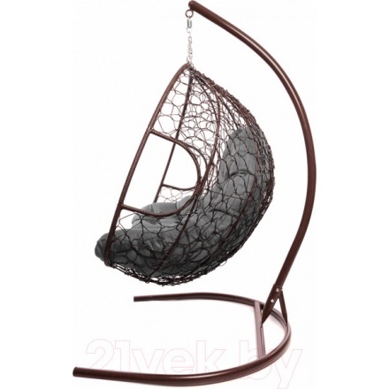 Кресло подвесное M-Group Для двоих / 11450209 (коричневый ротанг/серая подушка) Кресло подвесное M-Group Для двоих / 11450209 (коричневый ротанг/серая подушка)