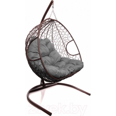 Кресло подвесное M-Group Для двоих / 11450209 (коричневый ротанг/серая подушка) Кресло подвесное M-Group Для двоих / 11450209 (коричневый ротанг/серая подушка)