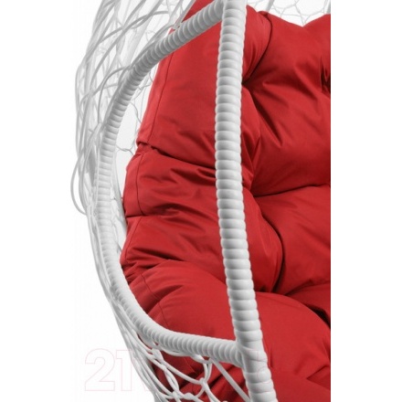 Кресло подвесное M-Group Для двоих / 11450106 (белый ротанг/красная подушка) Кресло подвесное M-Group Для двоих / 11450106 (белый ротанг/красная подушка)