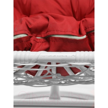 Кресло подвесное M-Group Для двоих / 11450106 (белый ротанг/красная подушка) Кресло подвесное M-Group Для двоих / 11450106 (белый ротанг/красная подушка)