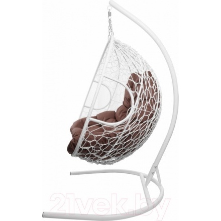 Кресло подвесное M-Group Для двоих / 11450105 (белый ротанг/коричневая подушка) Кресло подвесное M-Group Для двоих / 11450105 (белый ротанг/коричневая подушка)