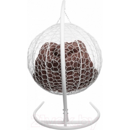 Кресло подвесное M-Group Для двоих / 11450105 (белый ротанг/коричневая подушка) Кресло подвесное M-Group Для двоих / 11450105 (белый ротанг/коричневая подушка)