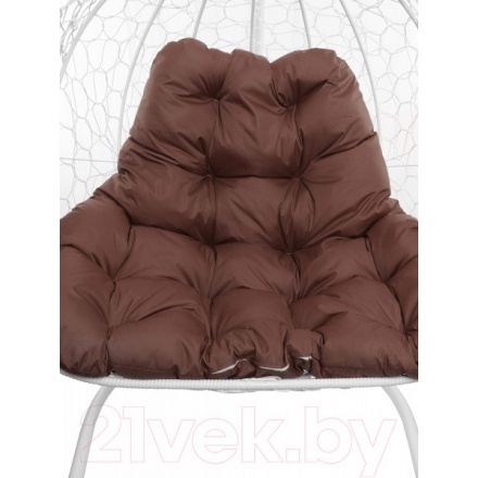 Кресло подвесное M-Group Для двоих / 11450105 (белый ротанг/коричневая подушка) Кресло подвесное M-Group Для двоих / 11450105 (белый ротанг/коричневая подушка)