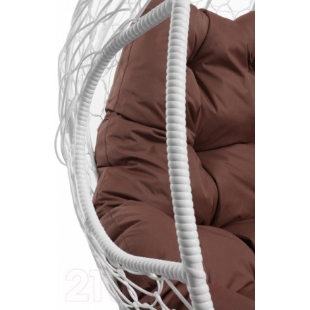 Кресло подвесное M-Group Для двоих / 11450105 (белый ротанг/коричневая подушка) Кресло подвесное M-Group Для двоих / 11450105 (белый ротанг/коричневая подушка)