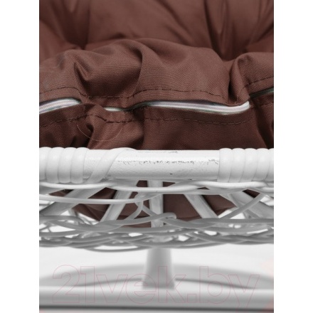 Кресло подвесное M-Group Для двоих / 11450105 (белый ротанг/коричневая подушка) Кресло подвесное M-Group Для двоих / 11450105 (белый ротанг/коричневая подушка)