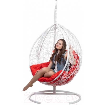 Кресло подвесное BiGarden Tropica White (красная подушка) Кресло подвесное BiGarden Tropica White (красная подушка)