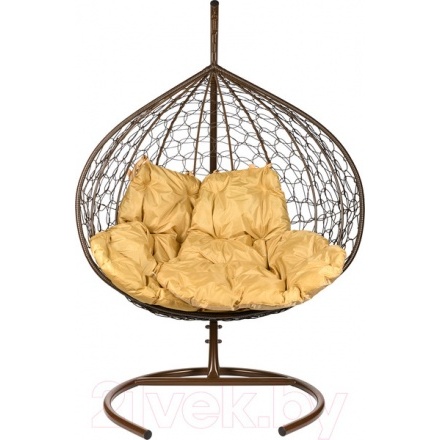 Кресло подвесное BiGarden Gemini Brown (двойной, бежевая подушка)