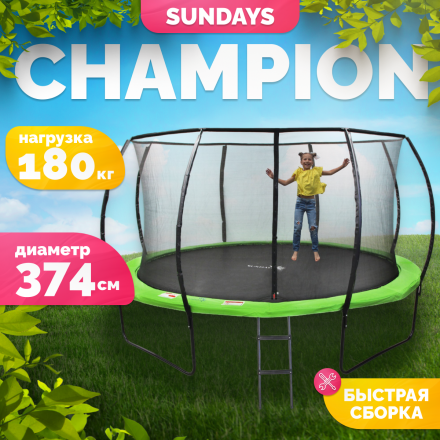 Батут Sundays Champion Premium-D374 (с сеткой и лестницей) Батут Sundays Champion Premium-D374 (с сеткой и лестницей)