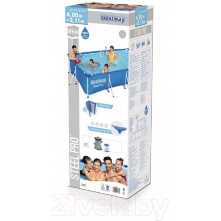 Каркасный бассейн Bestway 56424 (400x211x81, с фильтр-насосом) Каркасный бассейн Bestway 56424 (400x211x81, с фильтр-насосом)