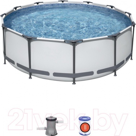Каркасный бассейн Bestway Steel Pro 56260 (366x100, с фильтр-насосом) Каркасный бассейн Bestway Steel Pro 56260 (366x100, с фильтр-насосом)