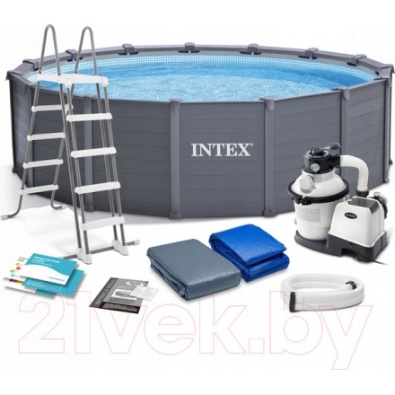 Каркасный бассейн Intex Graphite Gray Panel / 26384 (478x124) Каркасный бассейн Intex Graphite Gray Panel / 26384 (478x124)