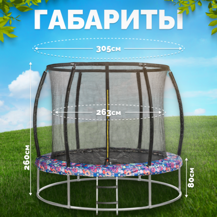 Батут Sundays Favorite Premium 10FT (смайл, с сеткой, с лестницей) Батут Sundays Favorite Premium 10FT (смайл, с сеткой, с лестницей)