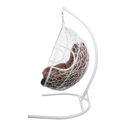 Кресло подвесное M-Group Для двоих / 11450105 (белый ротанг/коричневая подушка) Кресло подвесное M-Group Для двоих / 11450105 (белый ротанг/коричневая подушка)