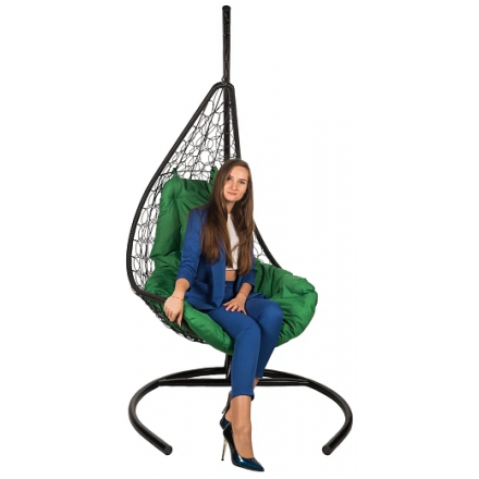 Кресло подвесное BiGarden Wind Black (подушка зеленая) Кресло подвесное BiGarden Wind Black (подушка зеленая)