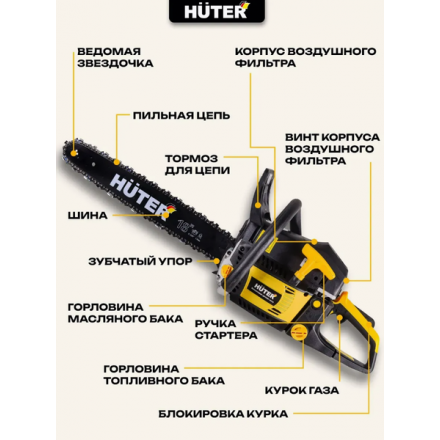 Бензопила цепная Huter BS-6218 (70/6/22) Бензопила цепная Huter BS-6218 (70/6/22)