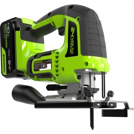 Электролобзик Greenworks GD24JS120 бесщеточный 24V / 3601407CUB (с АКБ 4Ач и ЗУ) Электролобзик Greenworks GD24JS120 бесщеточный 24V / 3601407CUB (с АКБ 4Ач и ЗУ)