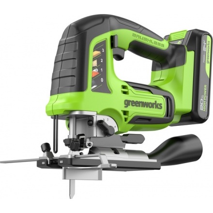 Электролобзик Greenworks GD24JS120 бесщеточный 24V / 3601407CUA (с АКБ 2Ач и ЗУ) Электролобзик Greenworks GD24JS120 бесщеточный 24V / 3601407CUA (с АКБ 2Ач и ЗУ)