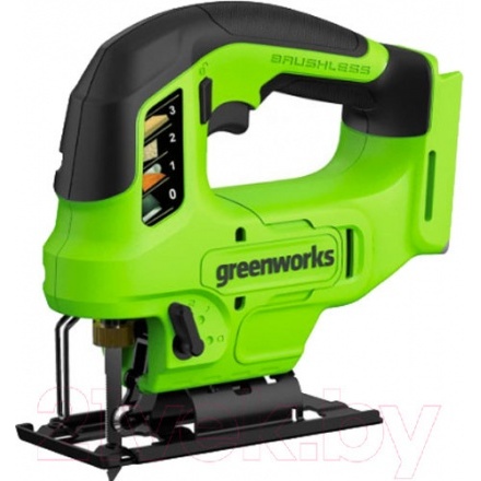 Электролобзик Greenworks GD24JS90 бесщеточный 24В / 3601707 (без АКБ и ЗУ)