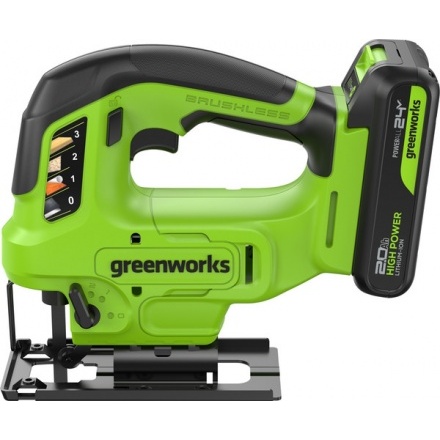 Электролобзик Greenworks GD24JS90 бесщеточный 24V / 3601707CUA (с АКБ 2Ач и ЗУ) Электролобзик Greenworks GD24JS90 бесщеточный 24V / 3601707CUA (с АКБ 2Ач и ЗУ)