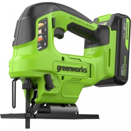 Электролобзик Greenworks GD24JS90 бесщеточный 24V / 3601707CUA (с АКБ 2Ач и ЗУ) Электролобзик Greenworks GD24JS90 бесщеточный 24V / 3601707CUA (с АКБ 2Ач и ЗУ)