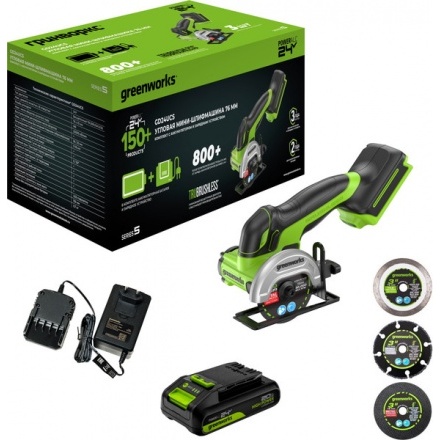 Угловая шлифовальная машина Greenworks GD24UCS / 3402007CUA