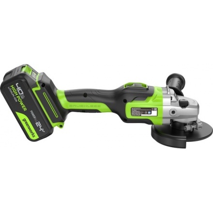 Угловая шлифовальная машина Greenworks GD24AG бесщеточная 24V / 3200207CUB (с АКБ 4Ач и ЗУ) Угловая шлифовальная машина Greenworks GD24AG бесщеточная 24V / 3200207CUB (с АКБ 4Ач и ЗУ)
