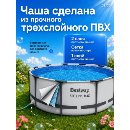 Бассейн Bestway Steel Pro Max 56406 (305х76) Бассейн Bestway Steel Pro Max 56406 (305х76)