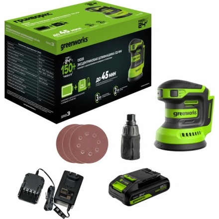 Эксцентриковая шлифовальная машина Greenworks OS325 / 3100907CUA