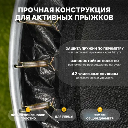 Батут Sundays Favorite Premium-D252/8FT (квадраты, с сеткой, с лестницей) Батут Sundays Favorite Premium-D252/8FT (квадраты, с сеткой, с лестницей)