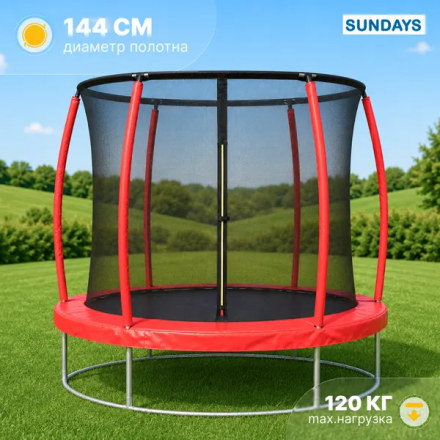 Батут Sundays Favorite Premium-D183/6FT (красный, с сеткой) Батут Sundays Favorite Premium-D183/6FT (красный, с сеткой)