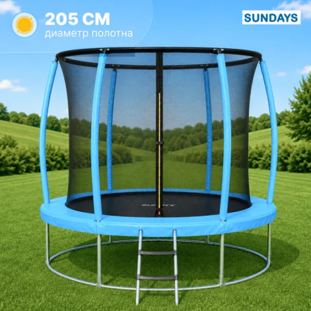 Батут Sundays Favorite Premium-D252/8FT (голубой, с сеткой, с лестницей) Батут Sundays Favorite Premium-D252/8FT (голубой, с сеткой, с лестницей)