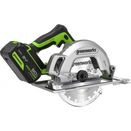 Дисковая пила Greenworks GD24CS бесщеточная 24V / 1500907CUG (с АКБ 5Ач и ЗУ) Дисковая пила Greenworks GD24CS бесщеточная 24V / 1500907CUG (с АКБ 5Ач и ЗУ)