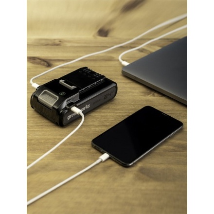 Аккумулятор для электроинструмента Greenworks G24B4 24V 4Ач / 2940407 (с 2-мя USB-C разъемами) Аккумулятор для электроинструмента Greenworks G24B4 24V 4Ач / 2940407 (с 2-мя USB-C разъемами)