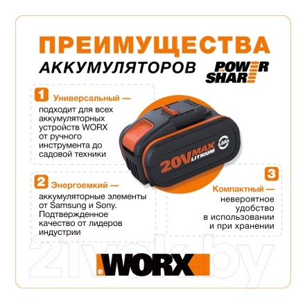 Аккумулятор для электроинструмента Worx WA3648 Аккумулятор для электроинструмента Worx WA3648