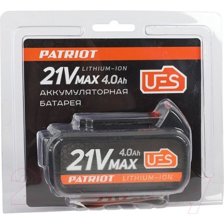 Аккумулятор для электроинструмента PATRIOT BR 21V Max Li-ion 4.0Ah Pro UES Аккумулятор для электроинструмента PATRIOT BR 21V Max Li-ion 4.0Ah Pro UES