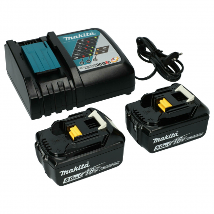 Набор аккумуляторов для электроинструмента Makita DC18RC + 2xBL1850B / 197570-9 Набор аккумуляторов для электроинструмента Makita DC18RC + 2xBL1850B / 197570-9