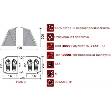 Палатка INDI Twin 4 Палатка INDI Twin 4