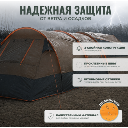Палатка Lanyu 1125 (коричневый/желтовато-коричневый/оранжевый) Палатка Lanyu 1125 (коричневый/желтовато-коричневый/оранжевый)