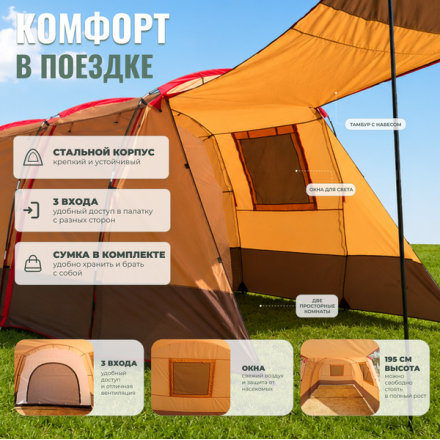 Палатка Lanyu 1121 (коричневый/желтовато-коричневый) Палатка Lanyu 1121 (коричневый/желтовато-коричневый)