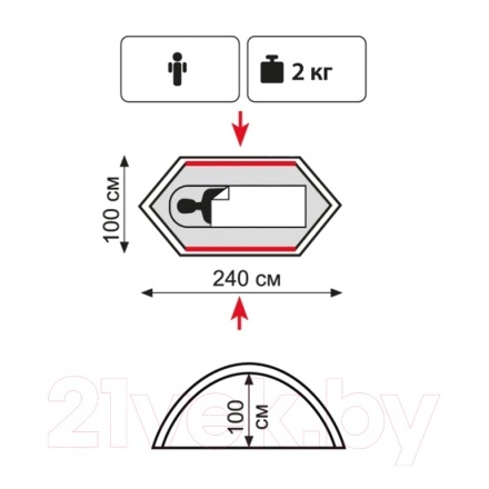 Палатка Tramp Lite Hurricane 1 V2 2022 / TLT-042 Палатка Tramp Lite Hurricane 1 V2 2022 / TLT-042