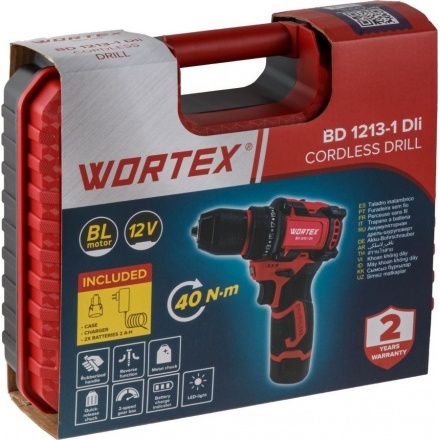 Дрель-шуруповерт Wortex BD 1213-1 Dli 2329019 (с 2-мя АКБ, кейс) Дрель-шуруповерт Wortex BD 1213-1 Dli 2329019 (с 2-мя АКБ, кейс)