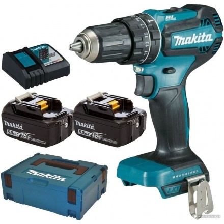 Ударная дрель-шуруповерт Makita DHP485RTJ (с 2-мя АКБ 5 Ач, кейс) Ударная дрель-шуруповерт Makita DHP485RTJ (с 2-мя АКБ 5 Ач, кейс)